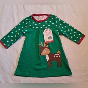 Toby Tiger girls size 6-12 months t shirt dress deer applique, NWT